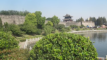 muur van de stad van jingzhou in china